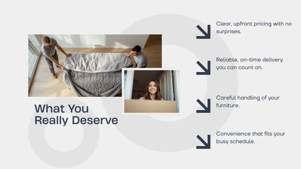 Reliable, on-time delivery from professional Furniture Moving Services