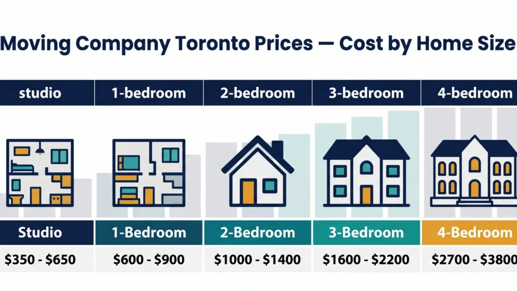 Moving Company Toronto Prices — close-up of a written moving quote with itemized fees