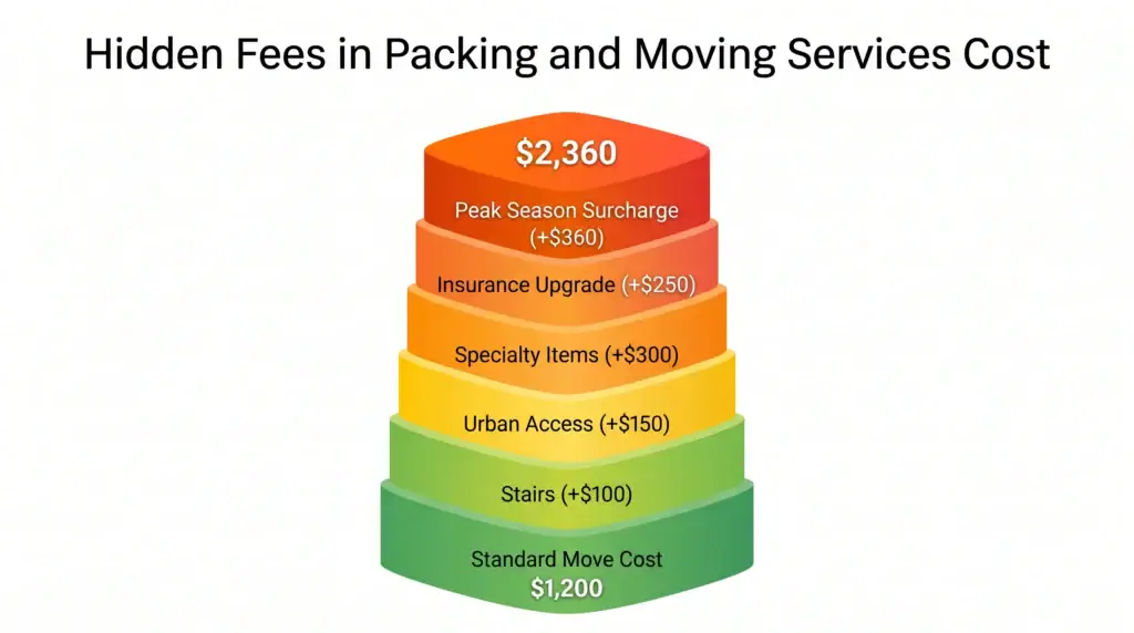Packing and Moving Services Cost comparison