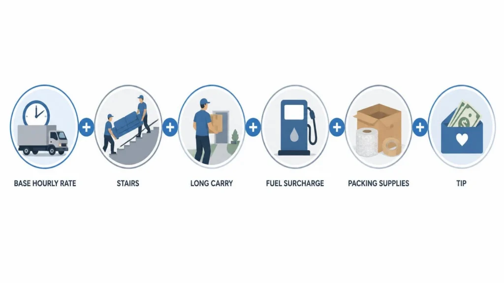 Cost of Movers in Toronto hourly rate breakdown for truck and crew